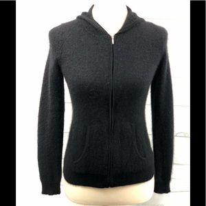 CharterClub cashmere black zip hoodie sweater